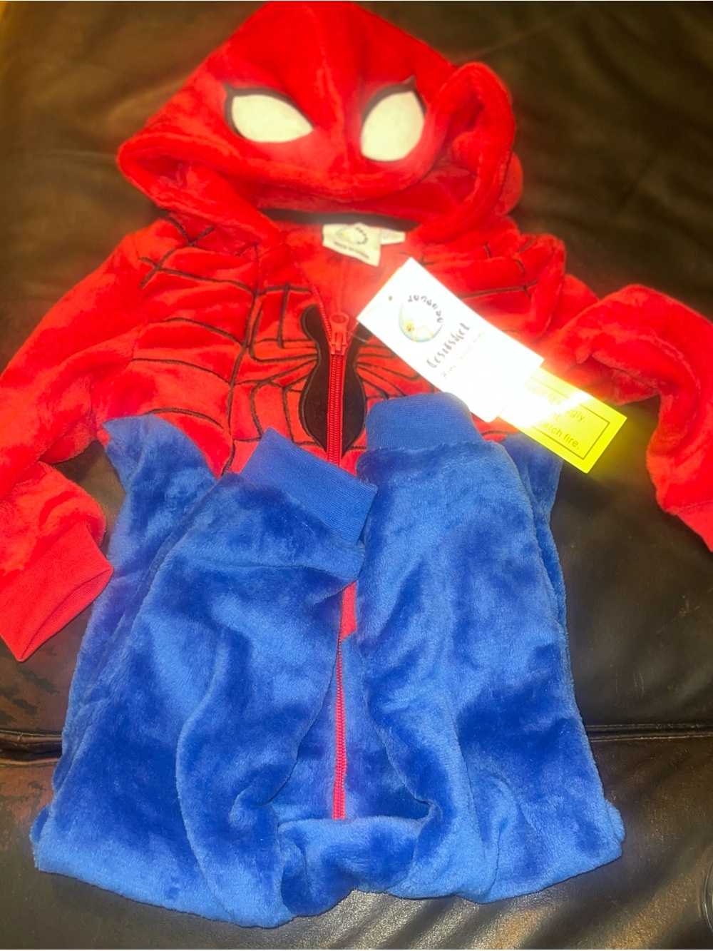 Spider-Man Hooded Zipper Complete Outfit/Pajama Size 2 (92cm)